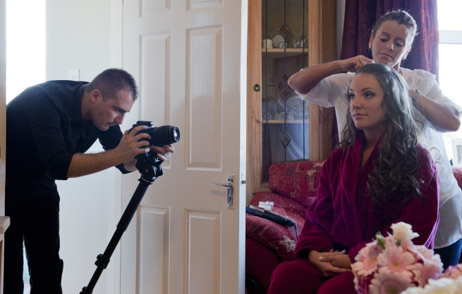 getting ready morning of wedding