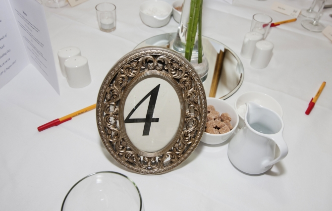 silver table numbers