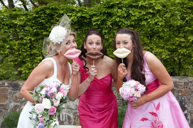 pink bridesmaids