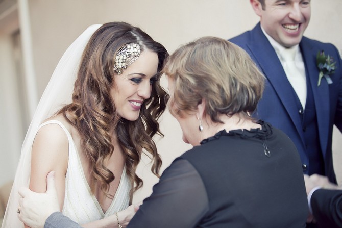 weddin receiving line bride and guest