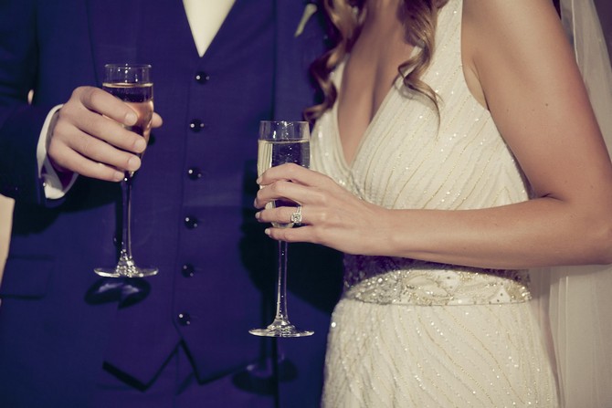 champagne wedding photo glasses