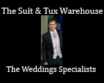 Advertisement for The Suit & Tux Warehouse
