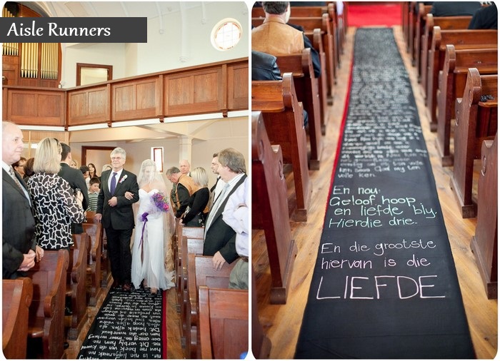 aisle runner chalkboard