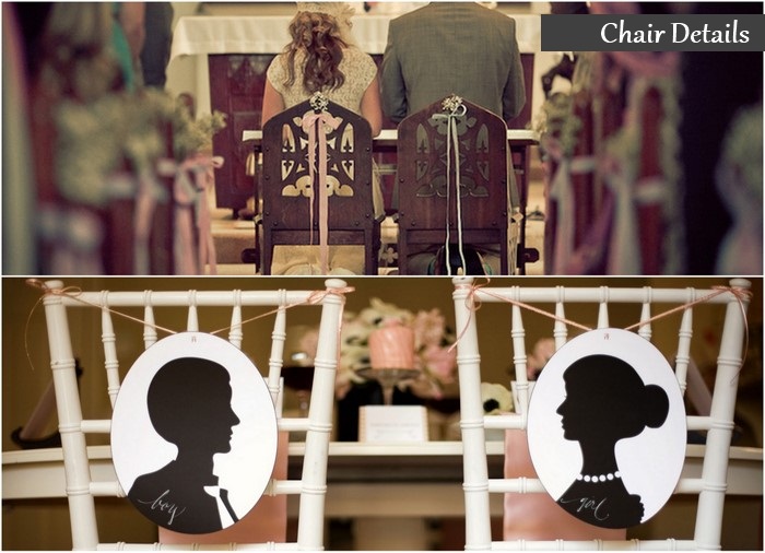 bride and groom chair sign
