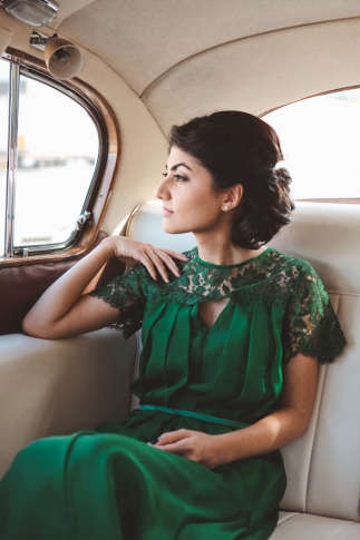 emerald green wedding dress bride