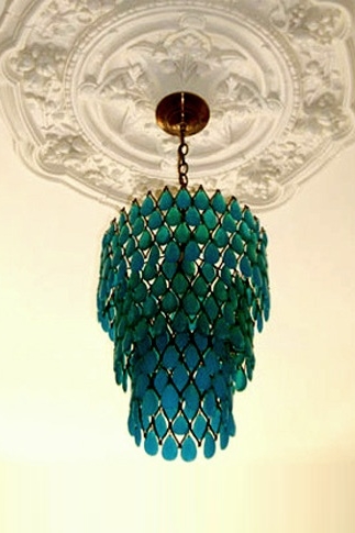 emerald green aqua chandelier