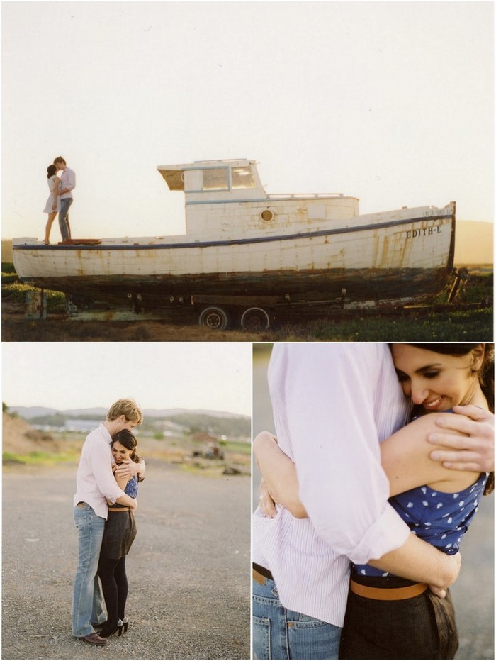 engagement shoot on boat