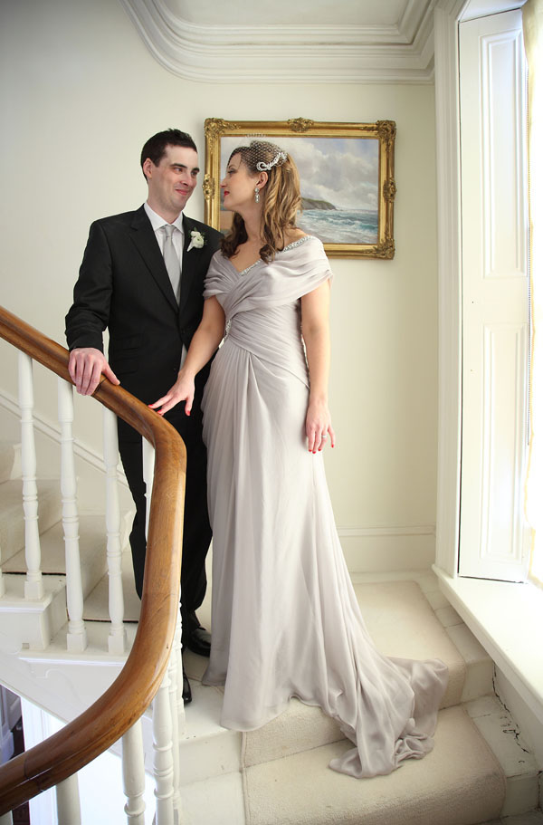silver wedding dress real bride