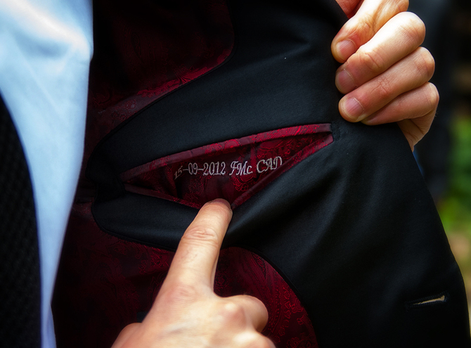 groom jacket pocket embroidered