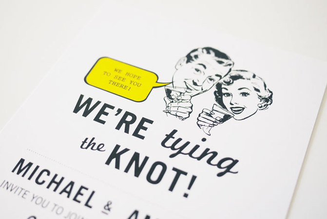 comic strip wedding invitation image