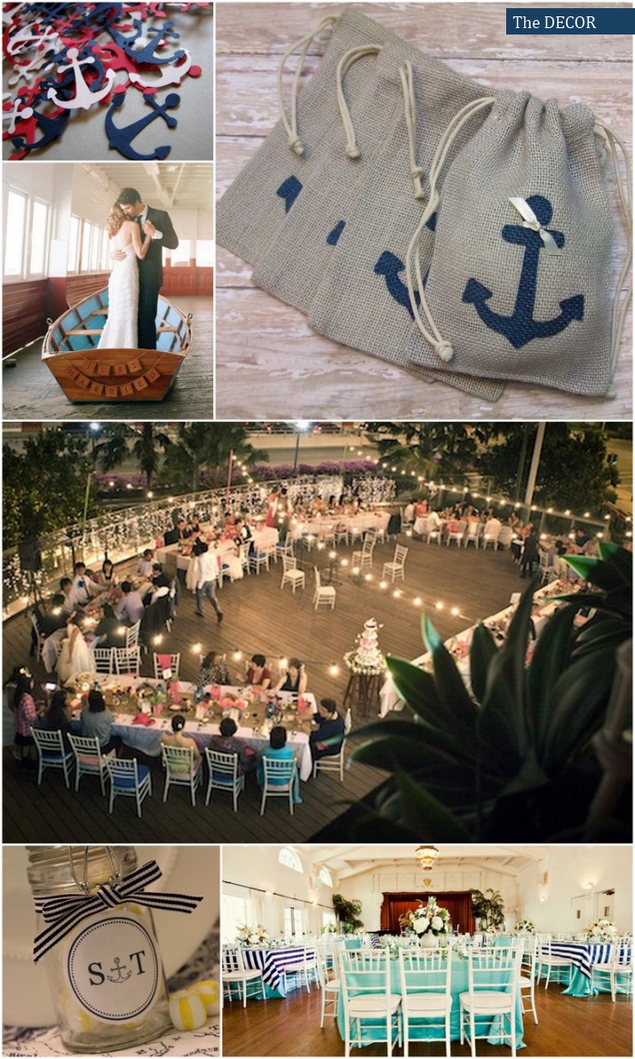 Nautical wedding theme moodboard