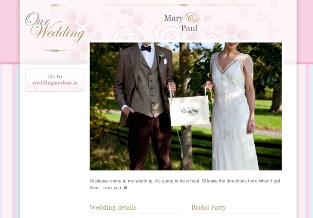 personal wedding website
