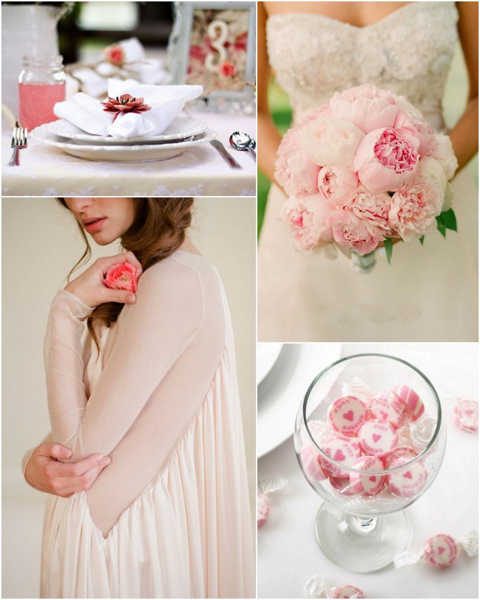 baby pink weding colour palette