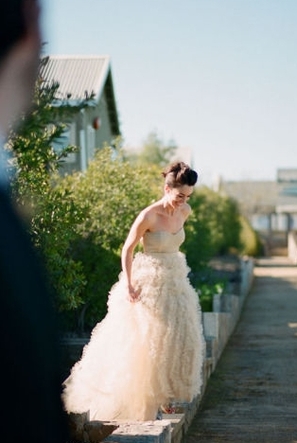 first look wedding photo