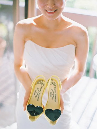 black yellow wedding shoes heart vivienne westwood