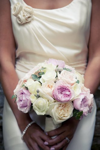 pink cream wedding bouquet