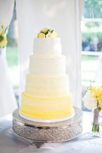 yellow ombre wedding cake