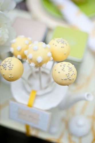 yellow wedding cake pops
