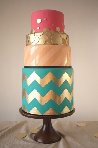 chevron wedding cake stripe