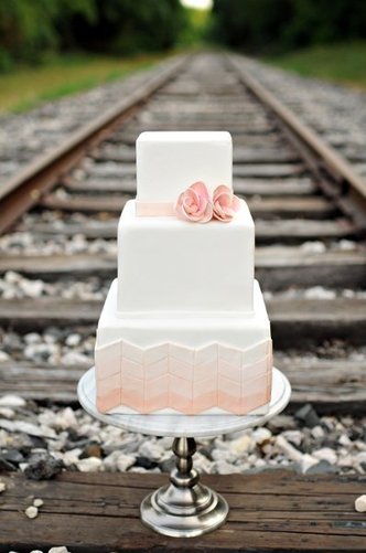 chevron wedding cake