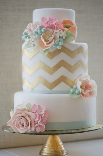 chevron wedding cake