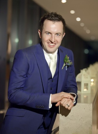 groom navy suit real wedding