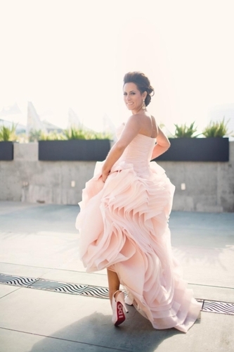 pink vera wang wedding dress