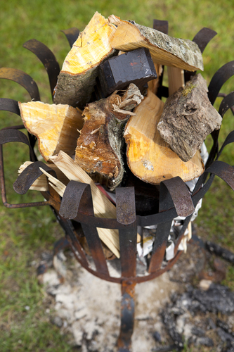 log fire wedding