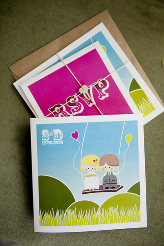 cartoon wedding invitation