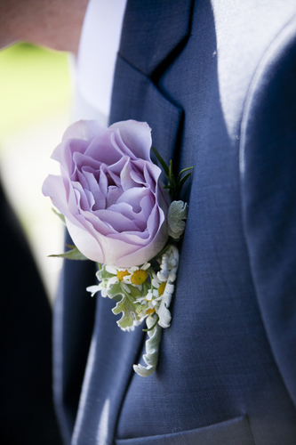 purple wedding boutonnaire