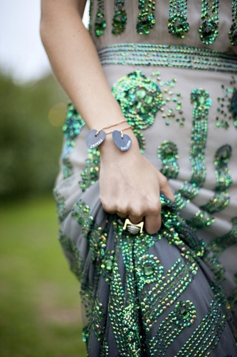 emerald green jenny packham wedding dress