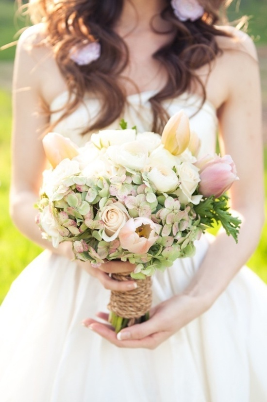 hand-tied spring wedding bouquet