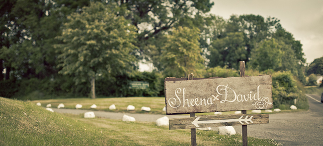 handmade wedding sign directions