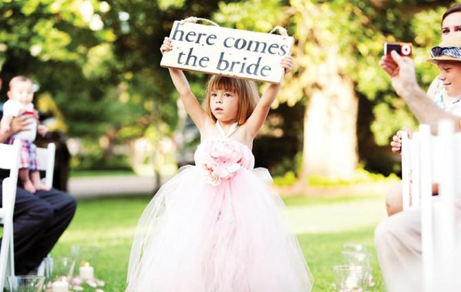 here comes the bride sign