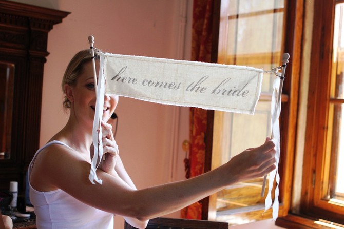 here comes the bride sign wedding