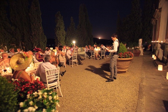 wedding reception evening outdoors