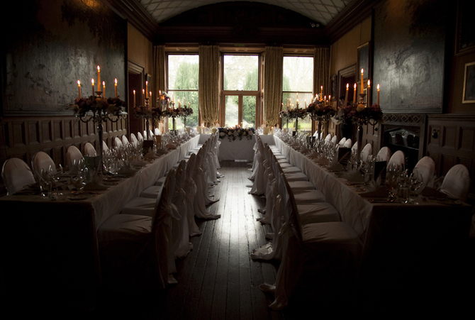 castle leslie function room wedding setup