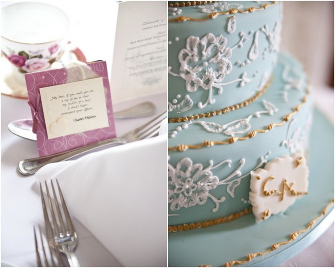 blue wedding cake