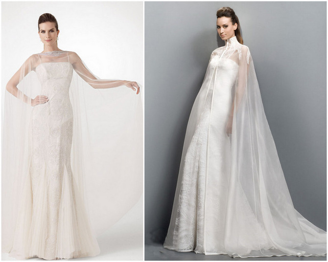 full length bridal sheer cape