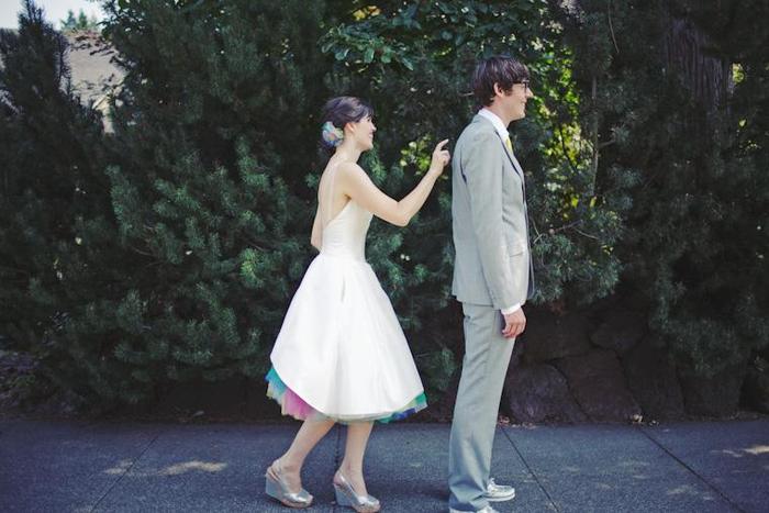 bride colourful underskirt