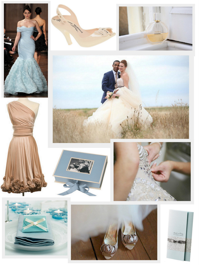 eggshell blue and nude wedding palette
