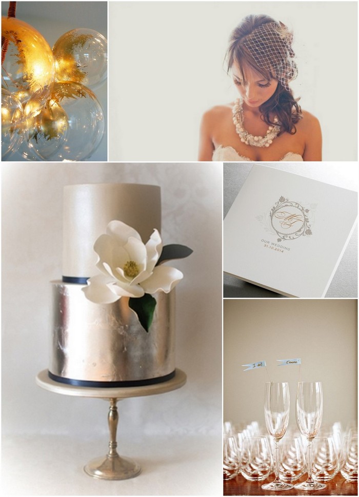 metallic bronze wedding decor