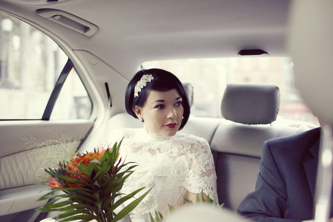 bride with short hair