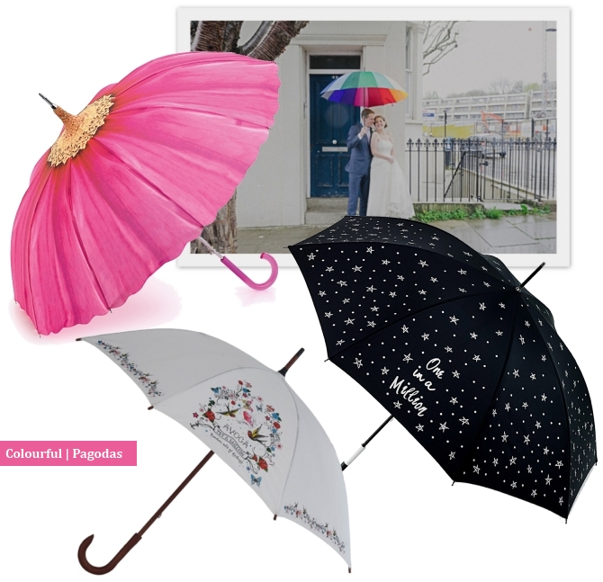 colourful wedding umbrellas
